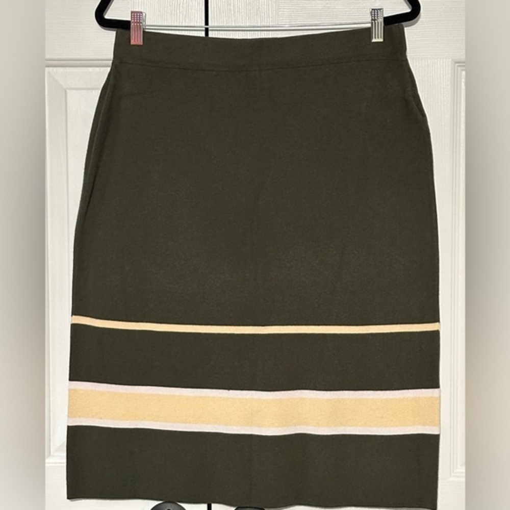 SHEIN Olive Green Colorblock Knit Skirt Size 1XL